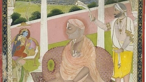 Ramanandi Sampradaya was highly popular in Jammu, Himachal and Punjab region. The portrait of this Ramanandi saint who wears saffron robes and adorns Vaishnava Tilak is from Mandi in Lower Himachal